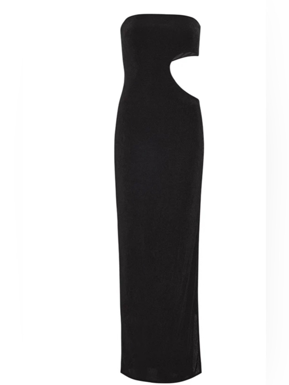 KAMARI One-Shoulder Black Cutout Maxi Dress
